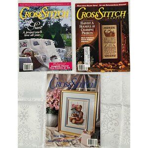 Vintage Cross Stitch Sampler Magazines Lot Of 3 Issues From 1993 Featuring Patte